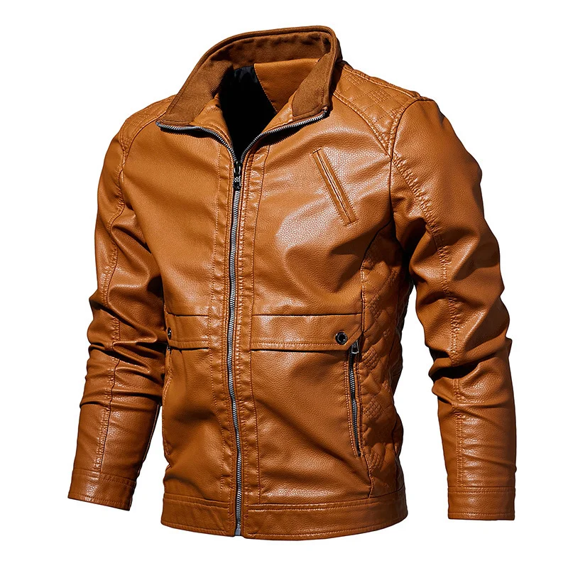 

Unfilled Men's PU Faux Leather Bomber Jacket Fux Vintage Motorcycle Men Bikers Coat Outerwear Plus Size 6XL jaqueta de couro