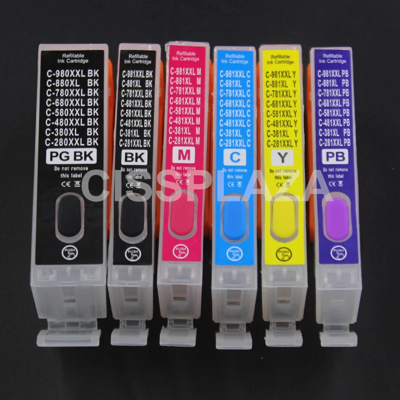 

CISSPLAZA 6colors PGI-680 pgi680 refill ink cartridges compatible for canon PIXMA TS8160 TS9160 TS8260 TS8360 printer