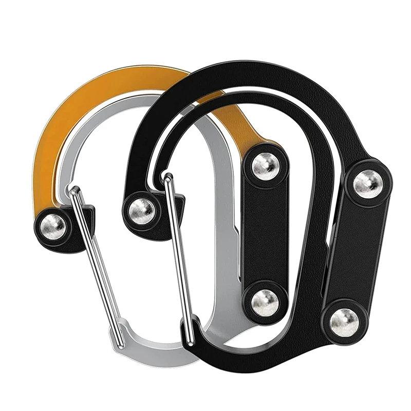 

Карабин и крючок, 2 D-образных карабина, легкие для путешествий, рюкзака, поводка и брелка