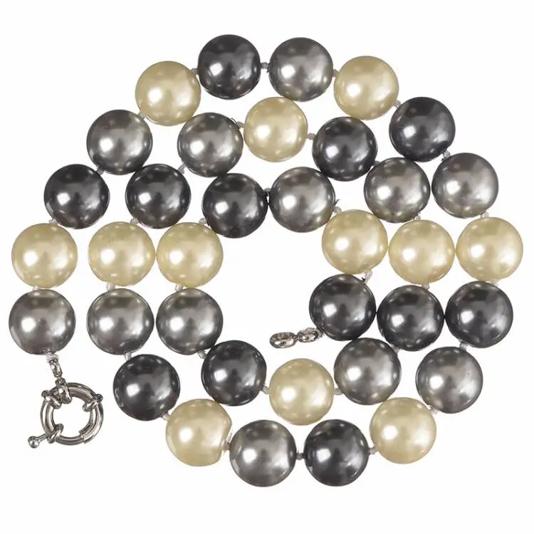 Многоцветный 12 мм круглый имитация-жемчужные бусы ожерелье для женщин Подвески