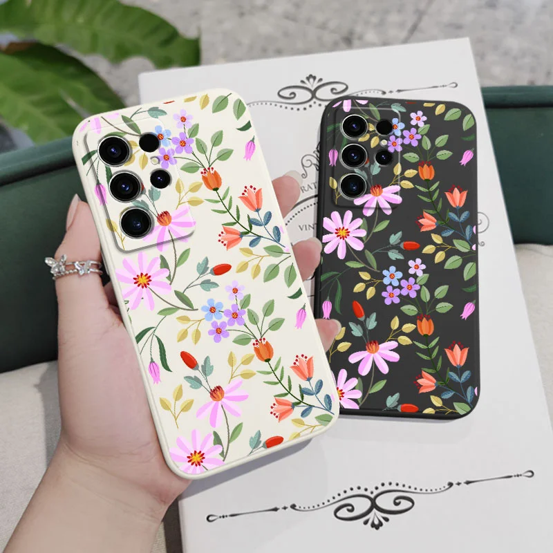 Floral Branches Phone Case For Samsung Galaxy S23 S22 S21 S20 S10 S10E S9 Ultra Plus FE Note 20 Ultra 10 9 Plus Cover