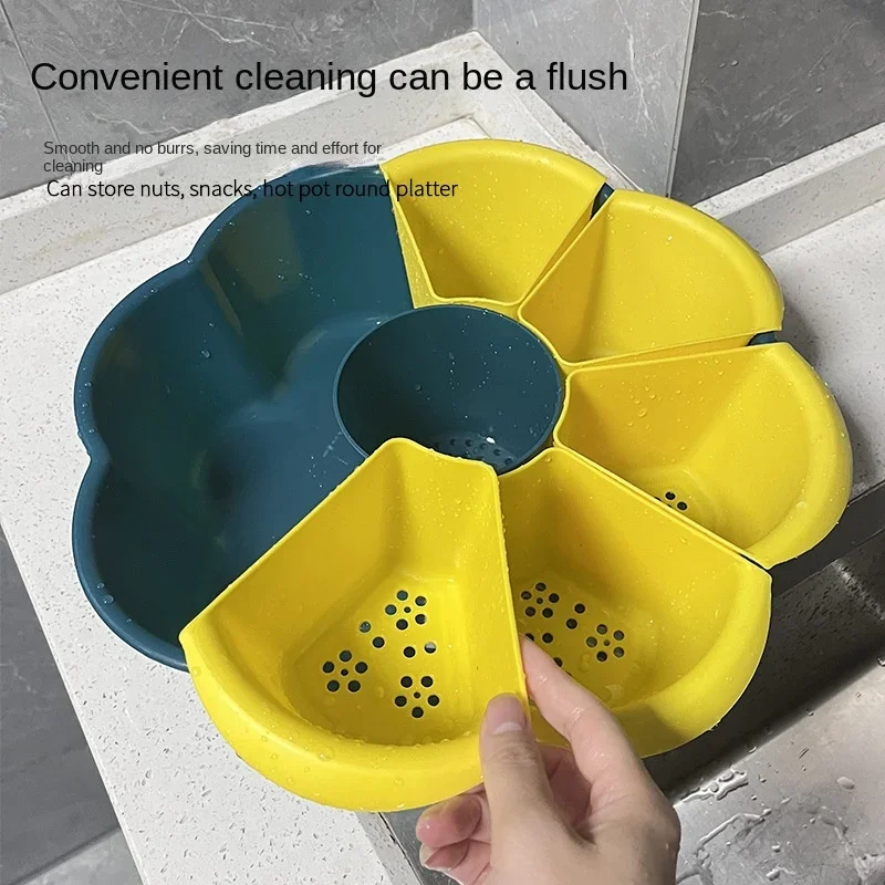 Пластиковая корзина для овощей большой емкости вращающаяся креативная домашняя