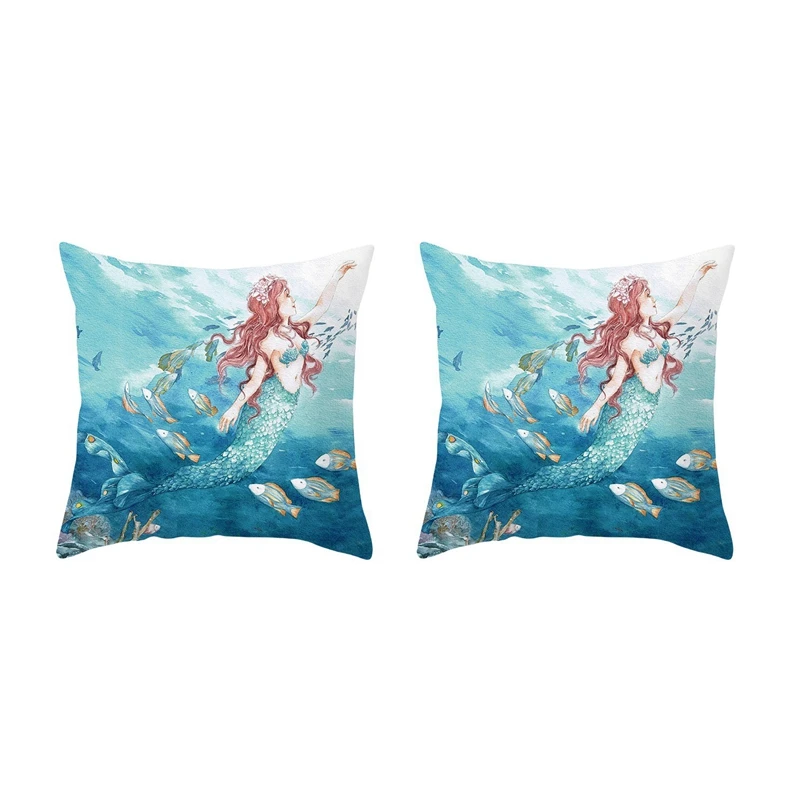 

Mediterranean Ocean Digital Print Peach Skin Pillow Cushion Cover Home Goods 18
