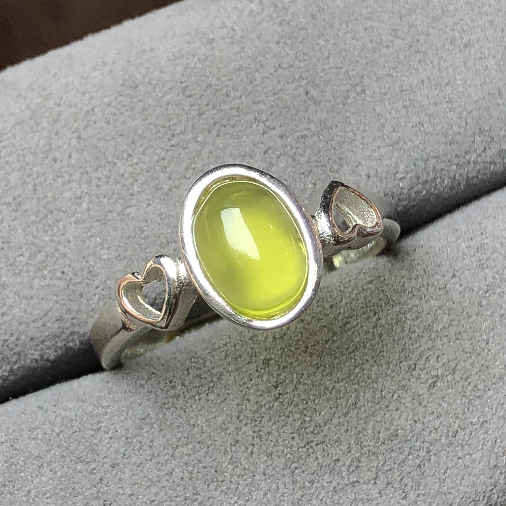 Женское кольцо из стерлингового серебра 925 пробы с овальным камнем в форме сердца
