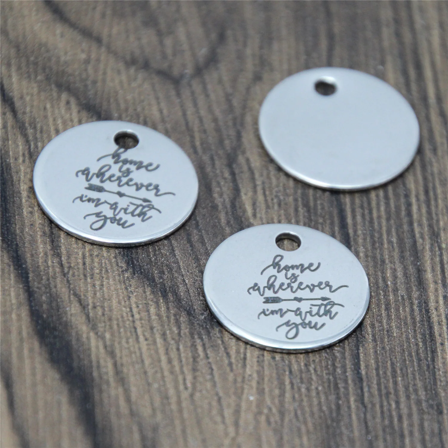 

10pcs/lot Home charm Home is Wherever I'm With You Stainless steel message Charm pendant 20mm