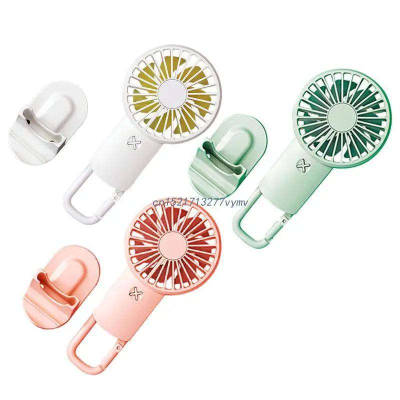 

Handheld Carabiner Pattern Fan USB Rechargeable Mini Cooling Fan 3 Speed Adjustable Air Cooler for Home Office