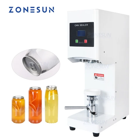 ZONESUN Коммерческая Оловянная банка-швабра, полуавтоматическая пластиковая алюминиевая машина для запечатывания напитков, колы, молока, чая