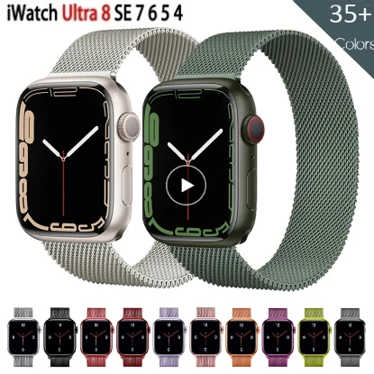 

Magnetic Strap For Apple watch band 45mm 44mm 41mm 42mm 38mm 49MM Stainless steel bracelet iWatch Series 4 5 6 se 7 8 9 Ultra