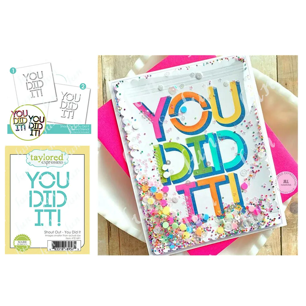 

Shout out - You Did It 2022 New Metal Cutting Dies and Clear Cut Stencils for Diy Scrapbooking Maker Photo Album Decoration Mold