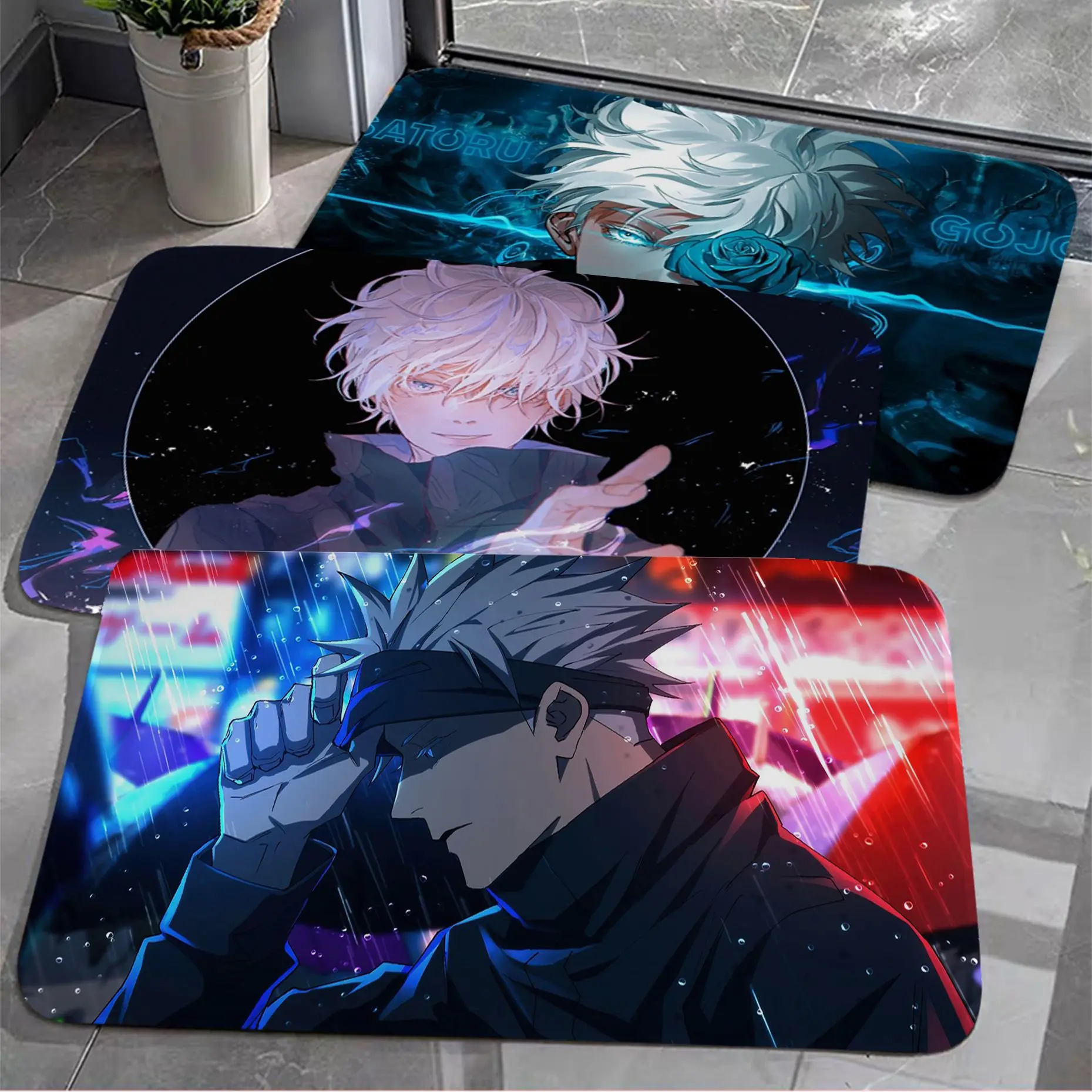 

Gojo Satoru Bathroom Mat Nordic Style Bedroom Living Room Doormat Home Balcony Anti-Slip Welcome Doormat