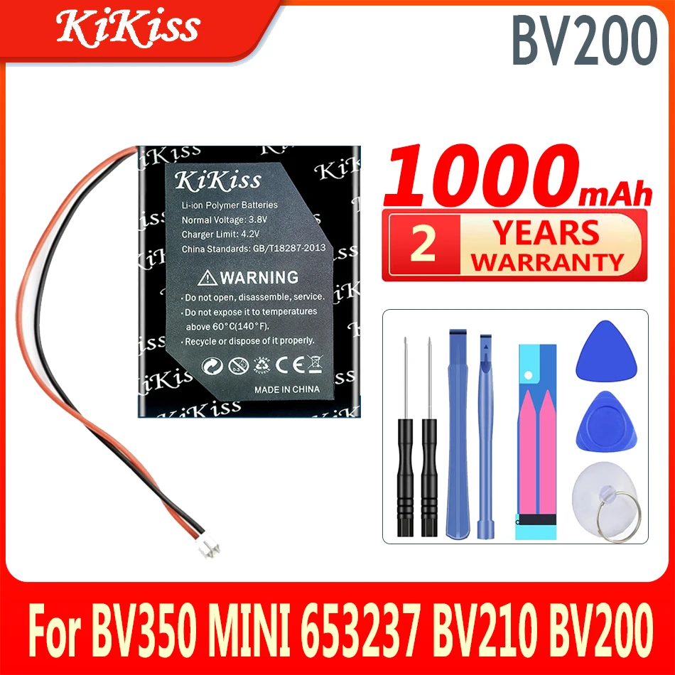 

1000mAh KiKiss 100% New Battery BV 200 For BV350 MINI 653237 BV210 BV200 Digital Batteries