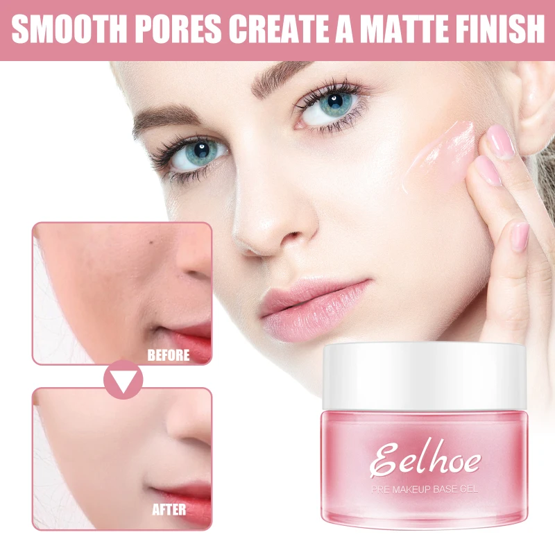 

Праймер для лица Eelhoe, основа для геля, крем, невидимый матовый макияж, увлажняющий крем для жирной кожи, ровные линии, Косметика для макияжа пор