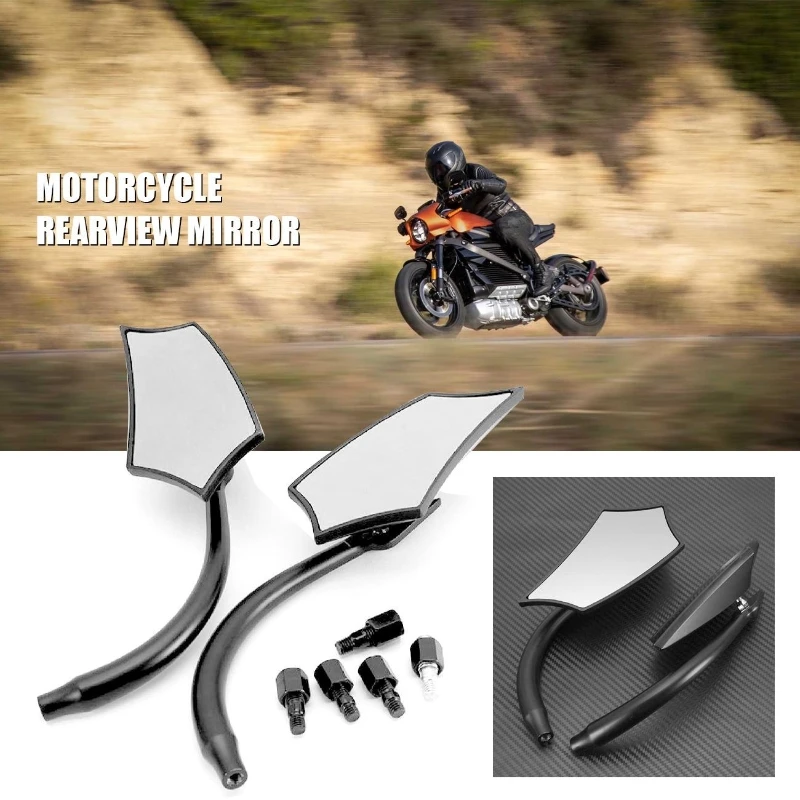 

2pcs/set Universal Black Motorcycle Handlebar Rearview Mirrors Side Mirrors
