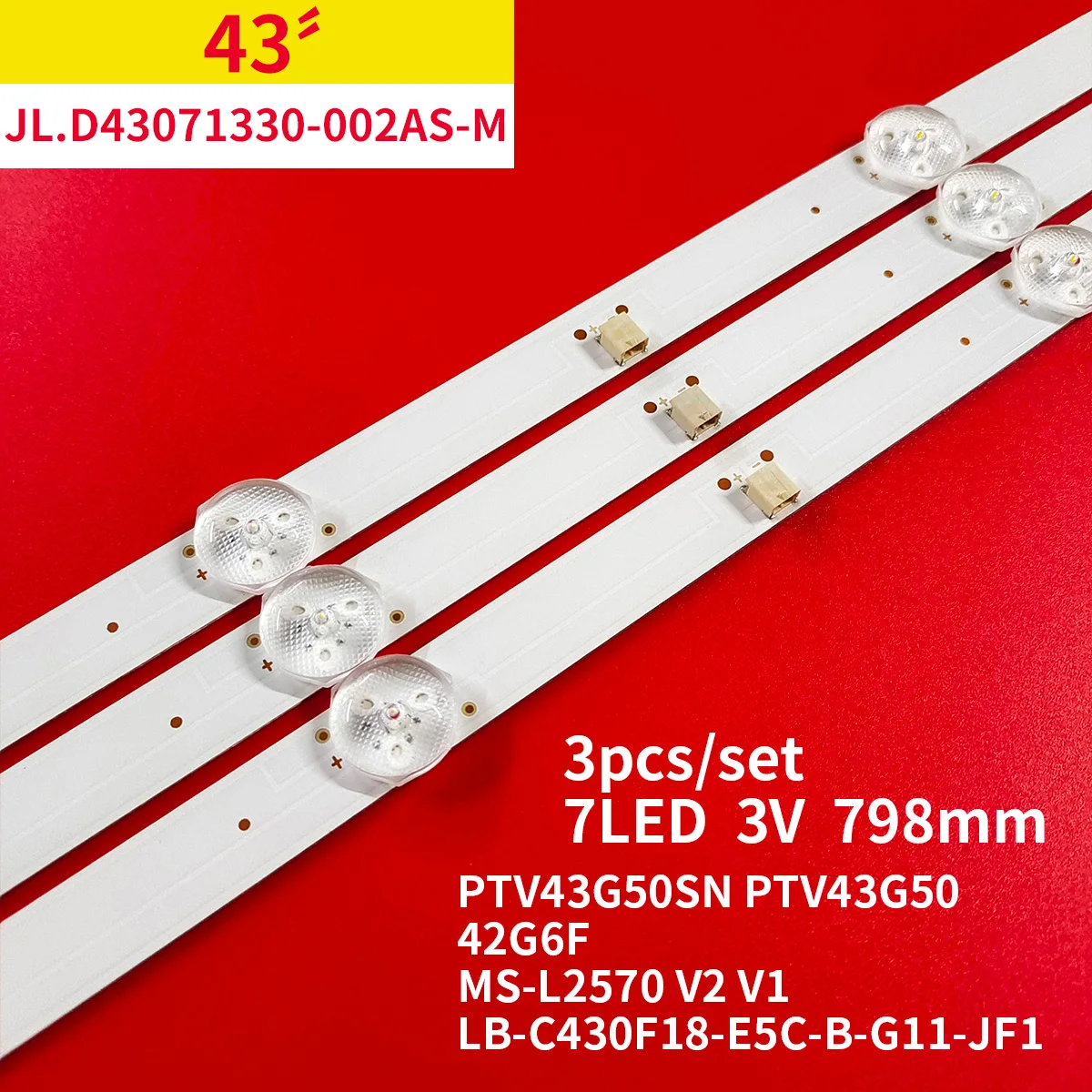 30Pcs/10Set LED Backlight Strip 7 Lamps for 43