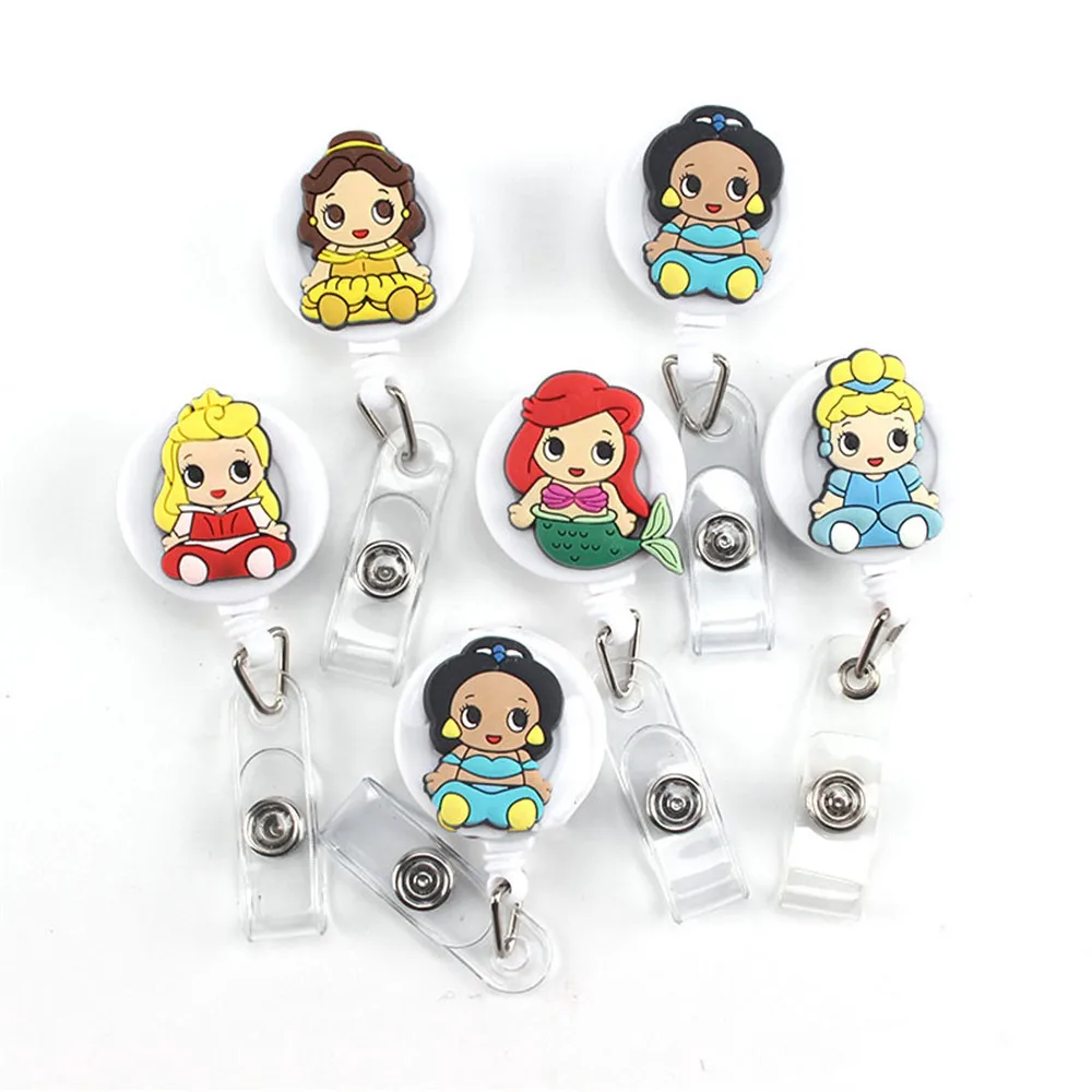 

1Pc Cute Cartoon Girl Retractable Badge Reel Students Nurse Exhibition Pull Key Holder ID Name Card Badge Holder School Supplies