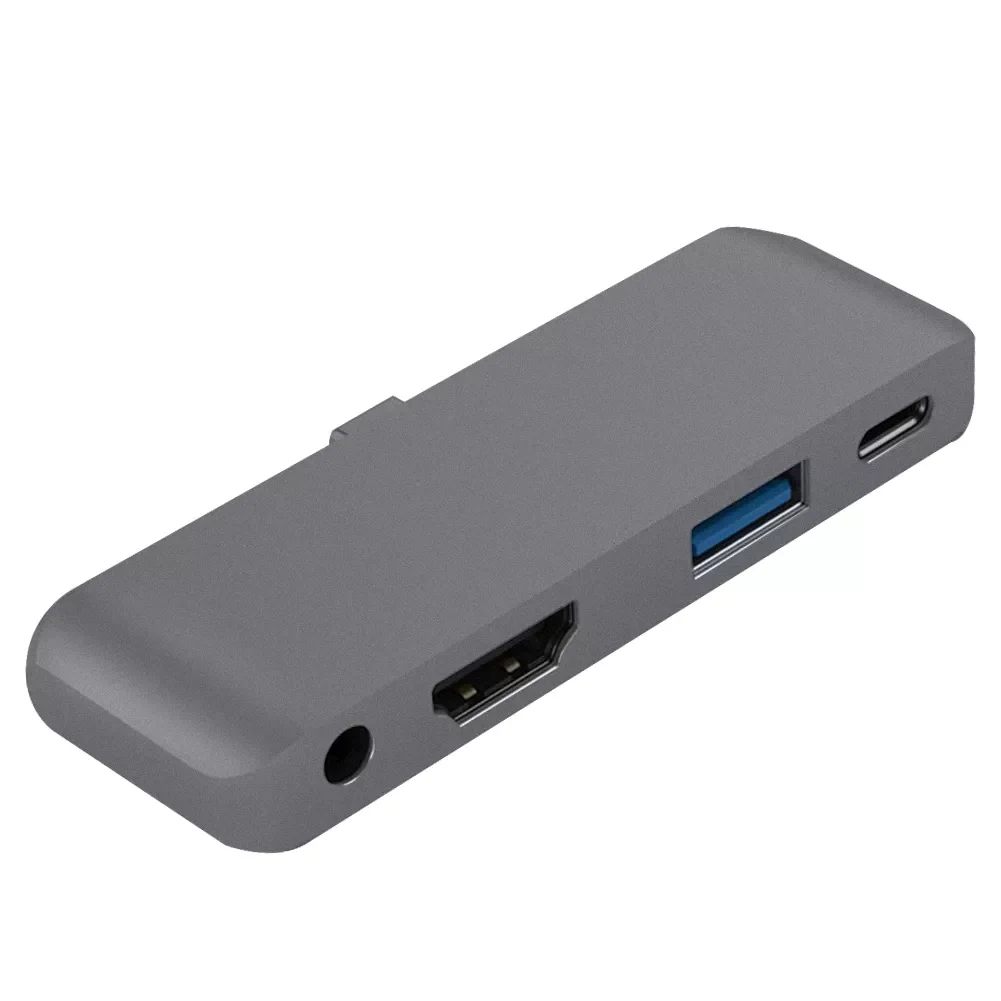 

Speed USB Hub Adapter Aluminum Alloy PD Charging Compact Type-c 3.5mm Headphone Jack Stable Multi Port 4K for Pro