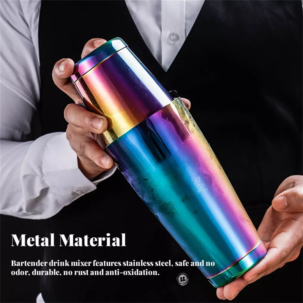 

Cocktail Shaker Coffee Boston Mixer Bartending Bottle Container Stainless Holiday Christmas Shake Portable Home Bar Tool