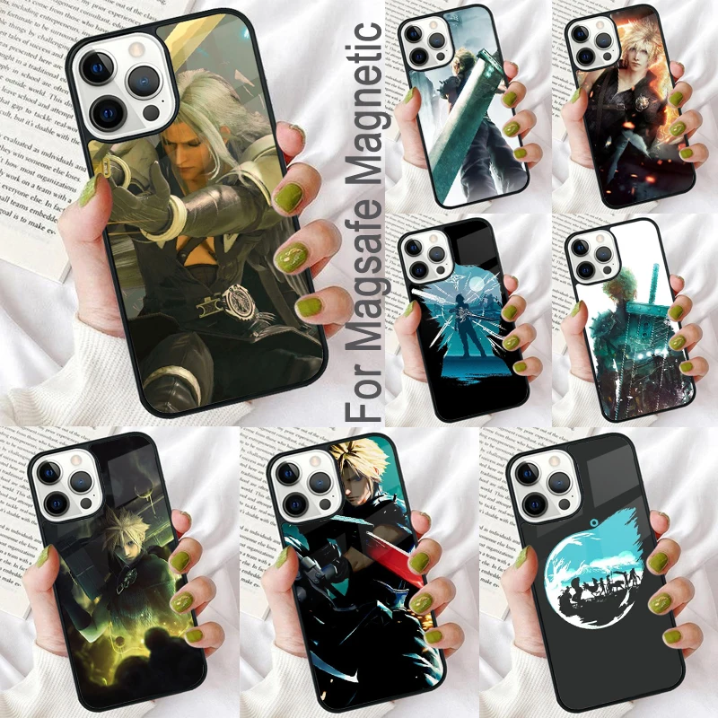 Фото Мягкий чехол для телефона Final Fantasy VII для iPhone 17 Air 16e Pro max 15 Pro 13 14 Plus 11 12 MagSafe Magnetic Coque №1