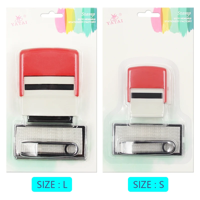 DIY Number Letter Stamp Set Self Inking Business Name Number Address Printing Custom Personalised Rubber Stamp + Tweezers Kits images - 6