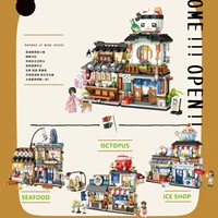new loz mini city shop blocks wine store building toys with figure japanese chinese architecture street shop house model bricks