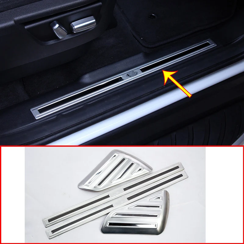 

4pcs 304 Stainless Inner Welcome Door Sill Scuff Threshold Protector Plate Cover For Land Rover Freelander 2 Car Accessories