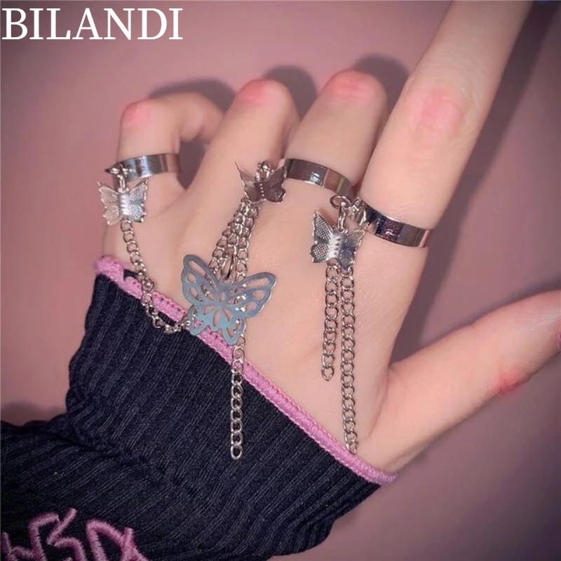 

Bilandi Modern Jewelry Butterfly Ring 2022 New Trend Hot Selling Personality Geometric Metal Ring For Women Party Gifts