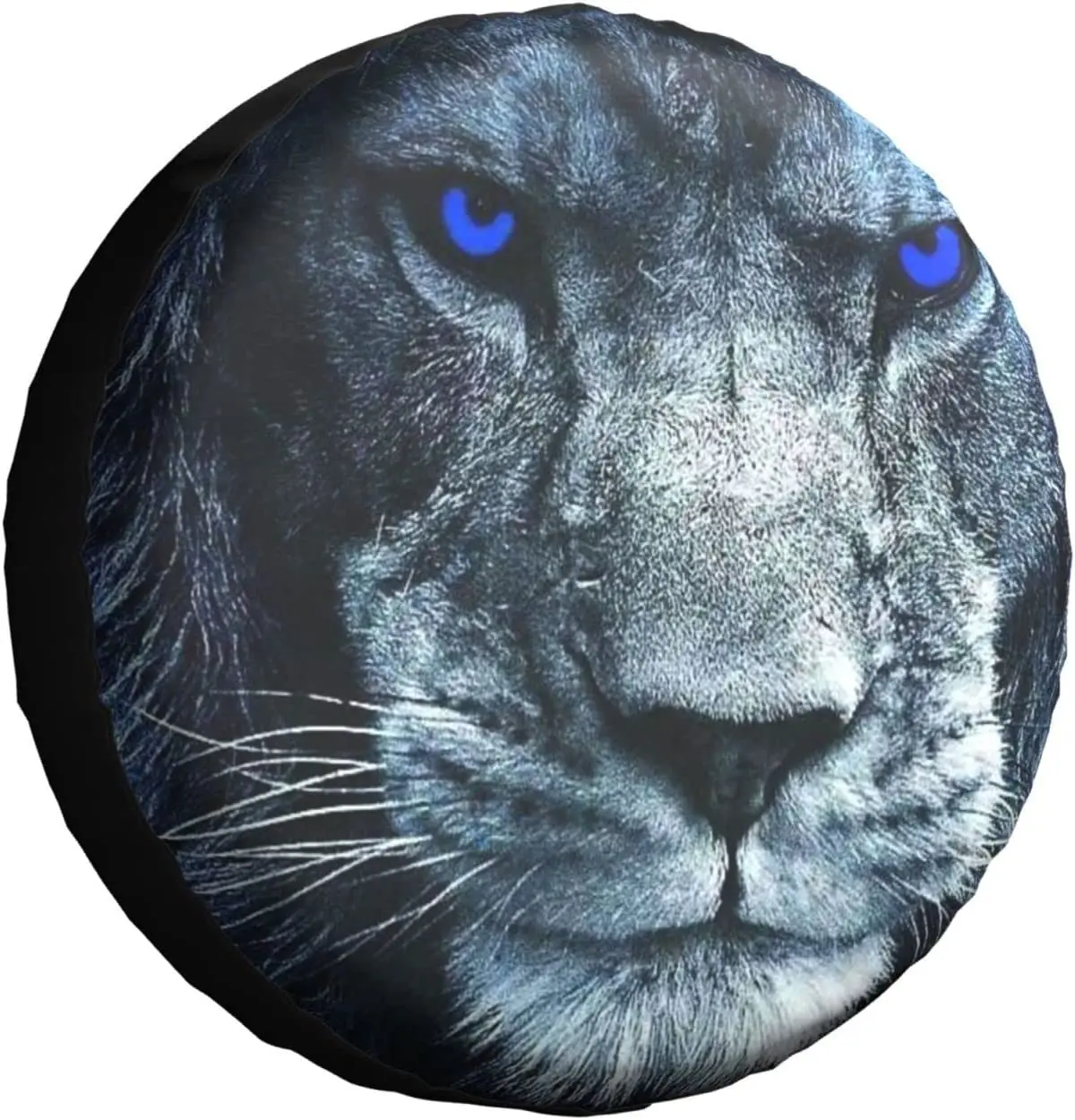

Lion with Blue Eyes Print Tire Cover Wheel Protectors Weatherproof Universal for Jeep Trailer RV SUV Truck Camper Travel Trailer