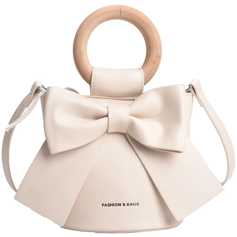 

Bow knot bag female 2022 new messenger bag fairy bag fashion texture white handbag bucket bag