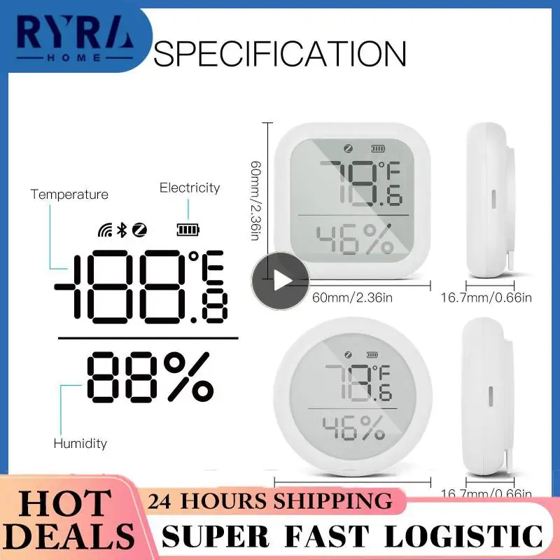 

With Led Screen Works Thermometer Lcd Display Remote Control Indoor Hygrometer Detector Tuya And Tuya Zigbee Hub Smart Home Mini