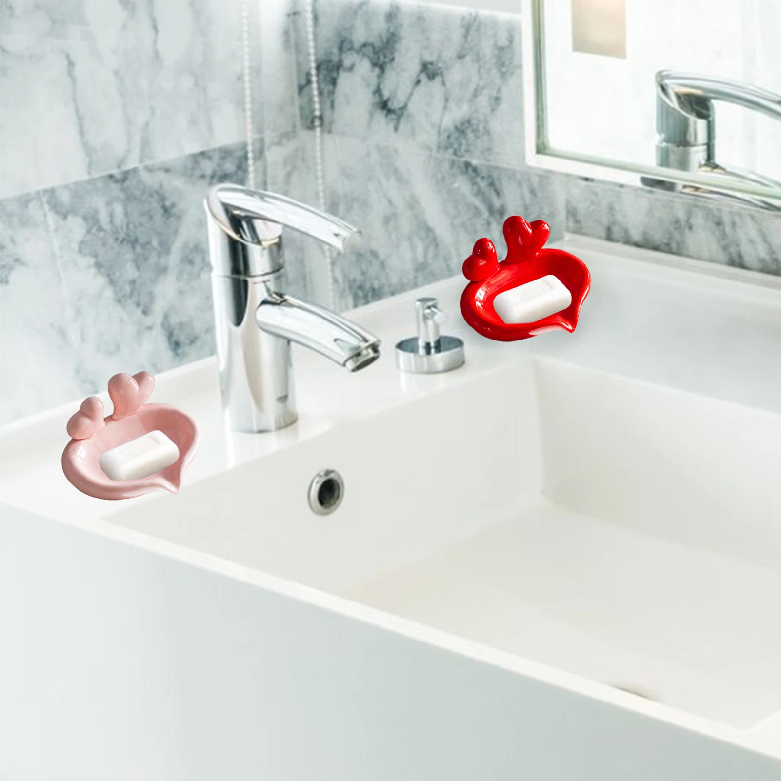 Креативная милая Керамическая мыльница &quotОт сердца к сердцу&quot Без перфорации