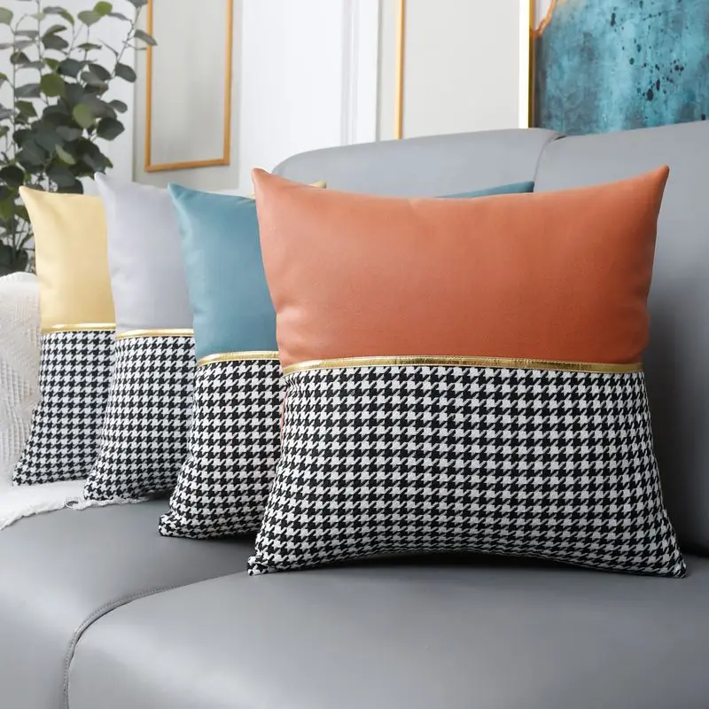 

Plaid Cushion Cover Sofa Decor Pillowcases Waist Throw Pillowcase Home Car Decorative Pillow Case Scientific Cloth Funda Cojines