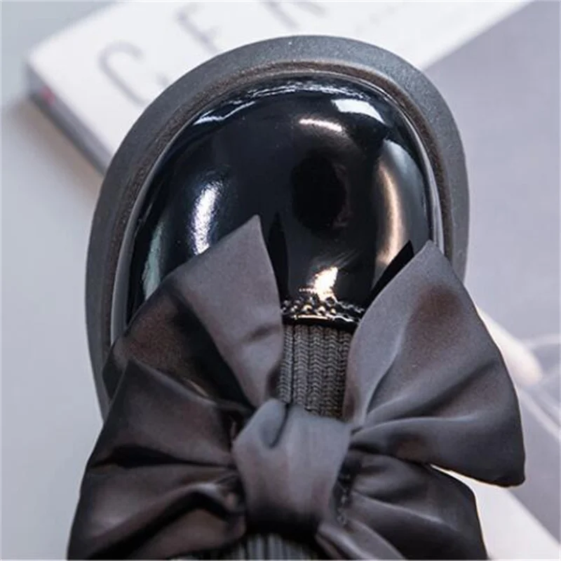 Детские ботинки осенняя кожаная обувь для девочек модные принцессы с бантом