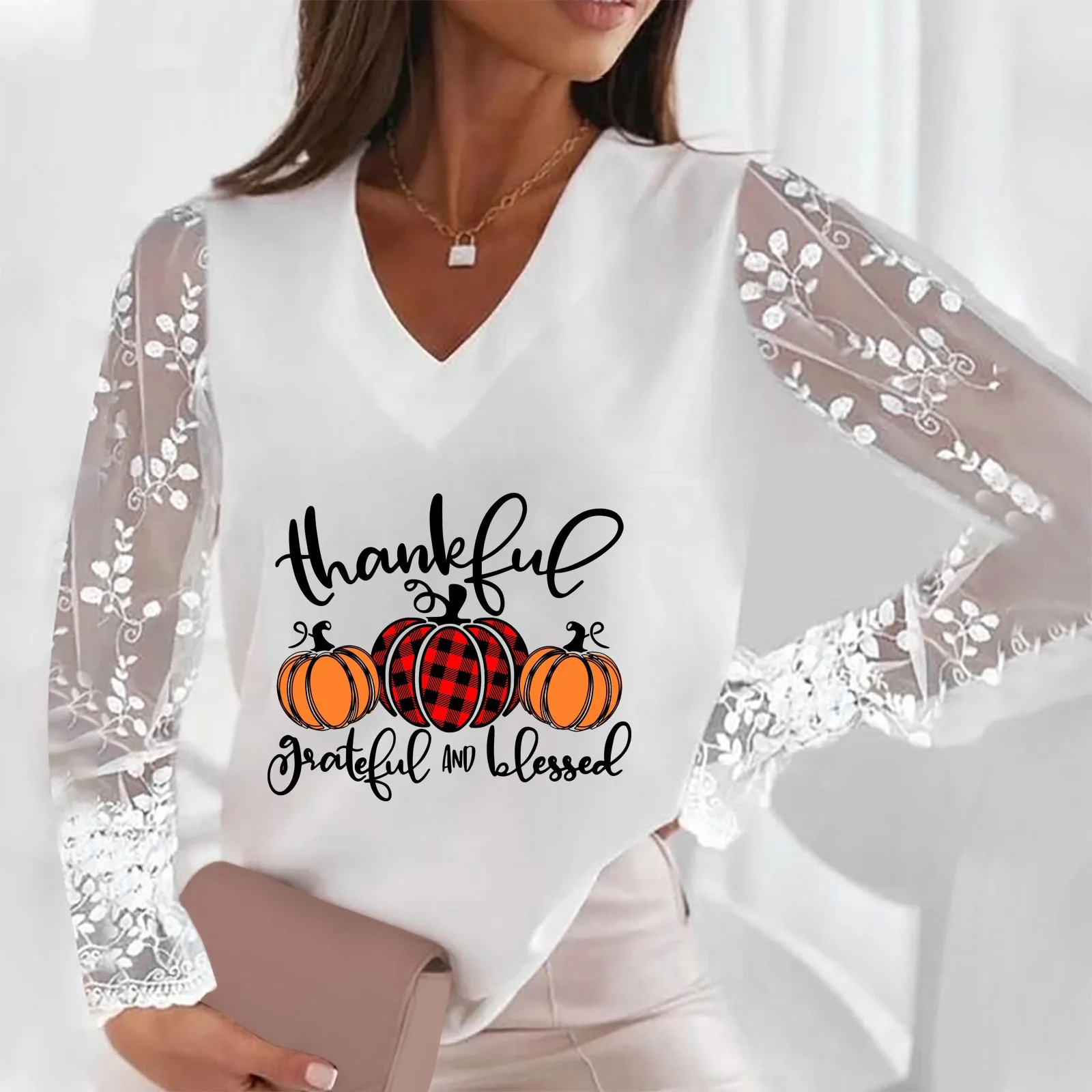 

Women Tuxedo Shirt Sleeveless Women Casual Print Lace Long Sleeve Splice Blouse Round Neck Shirt Blouses for Women Long Sleeve