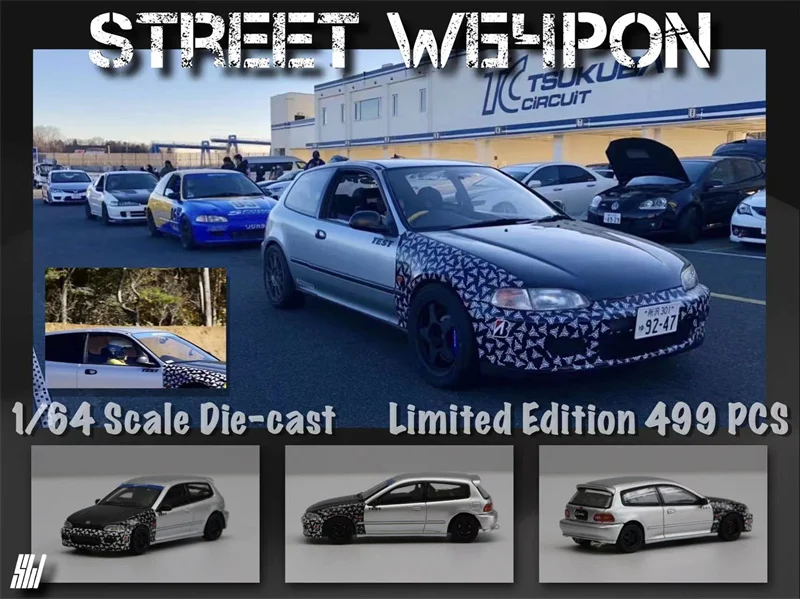 

Street Weapon SW 1:64 Honda EG6 SPOON TEST limited300 Model Car