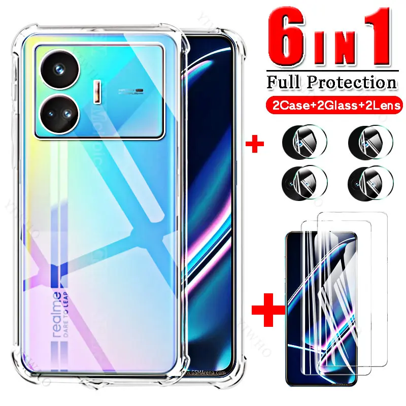 1to6 Realmi GT Neo5 SE чехол + Защита экрана для камеры закаленное стекло для Oppo Realme GT Neo5 SE Neo5SE Neo 5 240w защитные чехлы