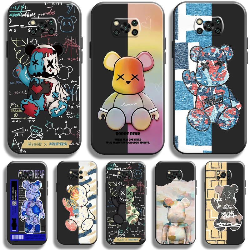

Luxury Fashion Cool Bear For Xiaomi Poco X3 GT POCO X3 Pro NFC Phone Case TPU Liquid Silicon Silicone Cover Coque Back