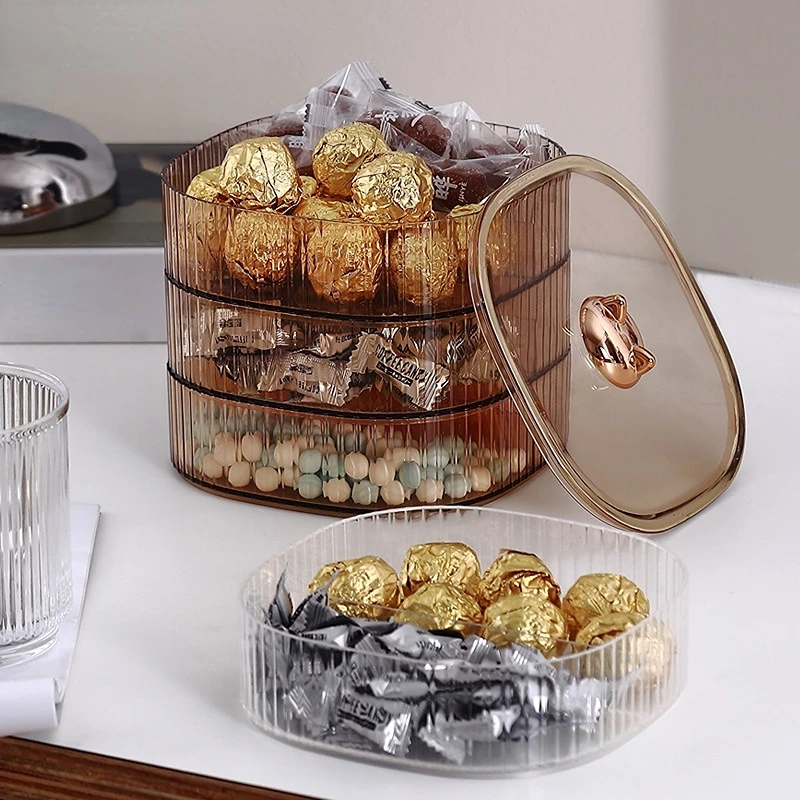 

Мультяшный лоток для конфет, домашняя прозрачная многослойная коробка для сахара, тарелка для закусок, фруктов, кошачьи ушки, пластиковая к...