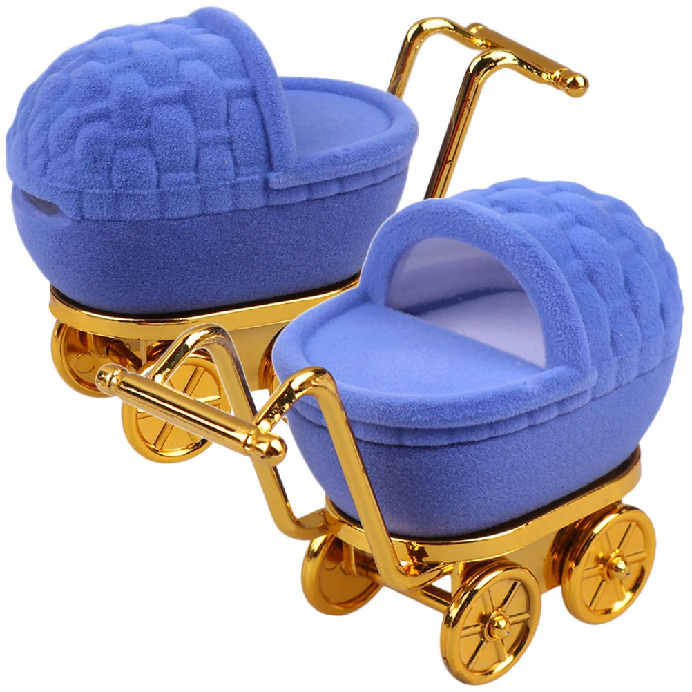 

2pcs Infant Stroller Shape Jewelry Storage Boxes Jewelry Gift Boxes for Valentine's Day