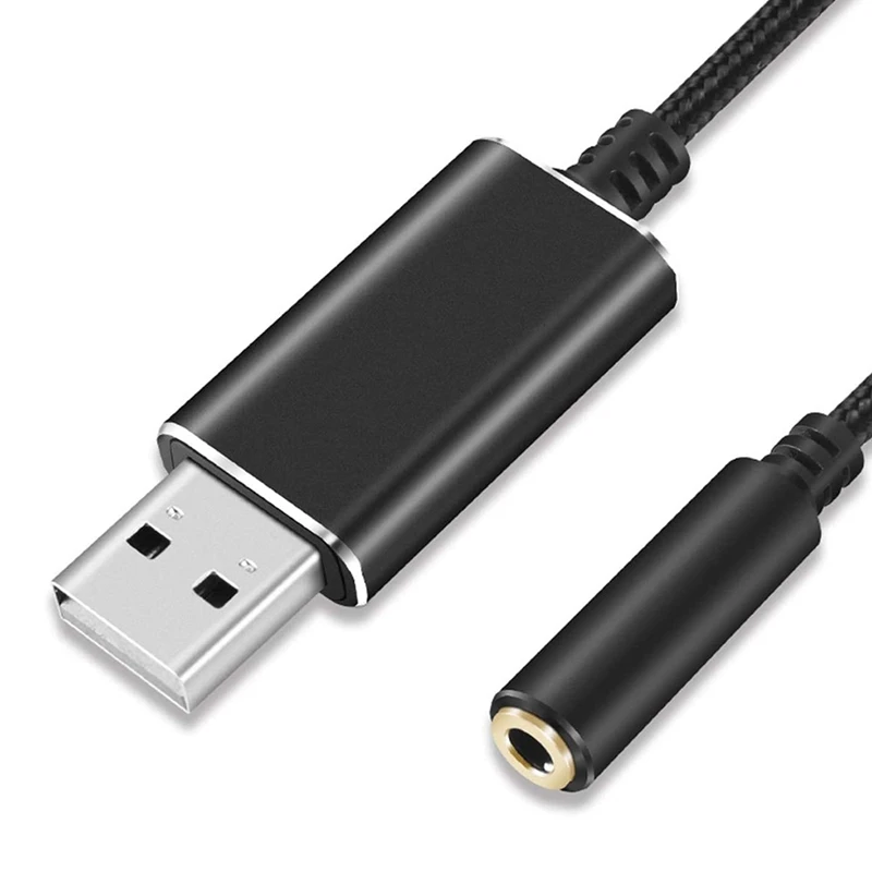 Аудиоадаптер с USB на гнездо 3 5 мм разъемом для наушников и микрофона Windows Mac PS4