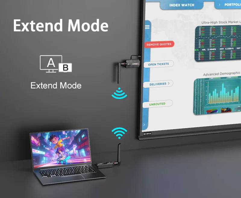 Фото 5G 200M Беспроводной HDMI-удлинитель Видеопередатчик и приемник Тип C Адаптер Экран Поделиться Телефон Камера Ноутбук ПК к ТВ Монитор №5