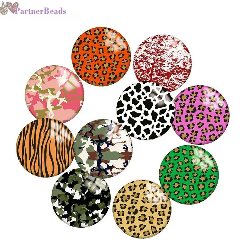 

Круглый кабошон с леопардовым рисунком для демонстрации фотографий, фурнитура для изготовления плоских застежек 20 мм, застежка-кнопка N8771