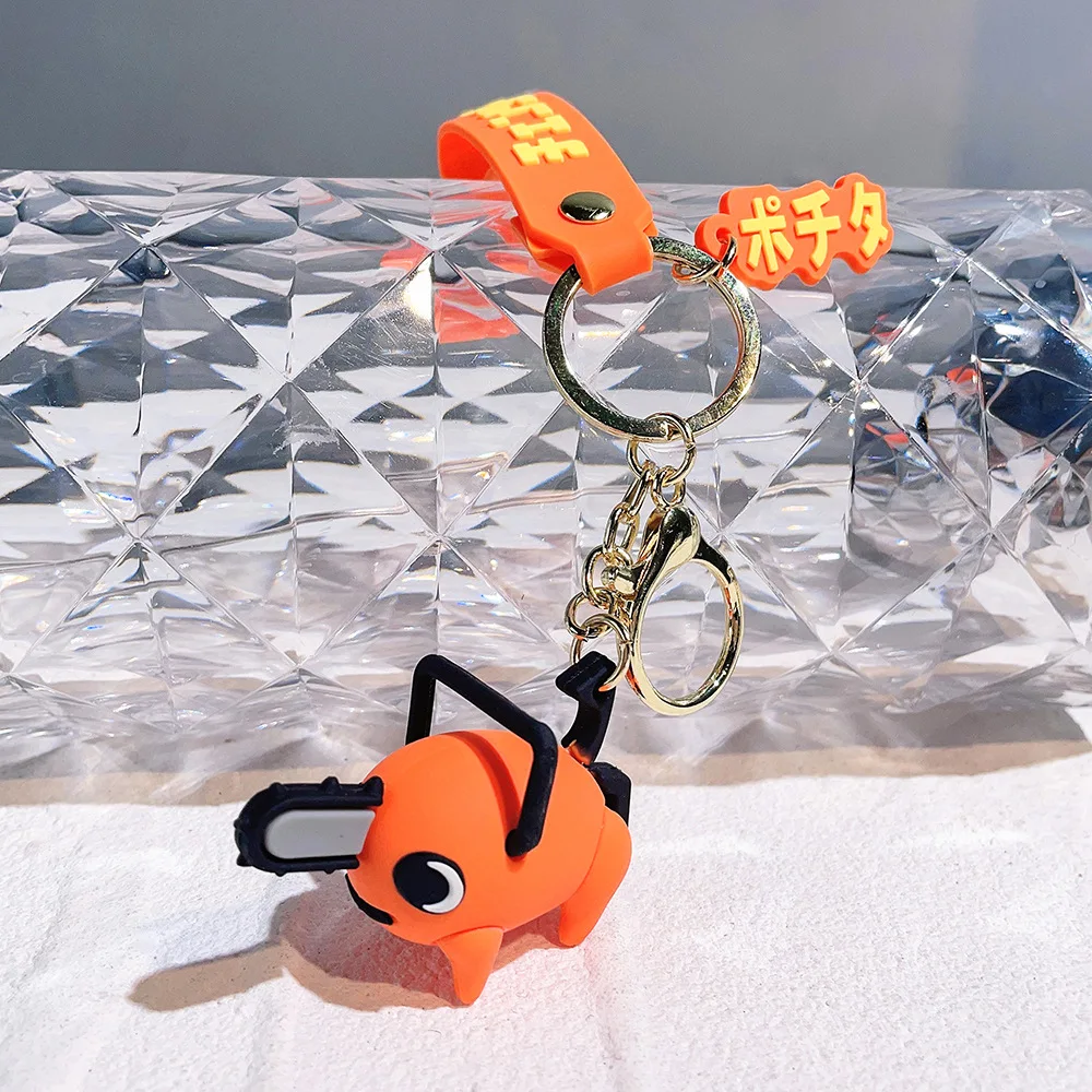 

Very Cool Chainsaw Man Pochita Keychain Soft Rubber Devil Denji Car Keyring Cute Toy Anime Key Chain Bag Pendant Key Holder Gift