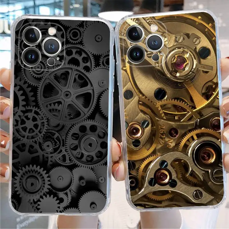 

Gear Phone Case For iPhone 11 12 13 14 Mini Pro Max XR X XS TPU Clear Case For 8 7 6 Plus SE 2020