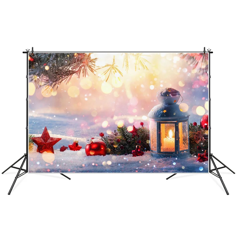 

Рождественские фонарики шар сосна Twigs светлые фотообои на заказ для вечерние шения дома фотобудки