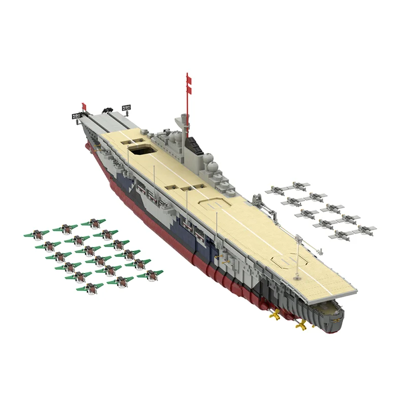 

MOC War II Germany Military Graf Zeppelin Cruiser Warship Building Blocks Ship Display Model Collection Toys For Children Gifts