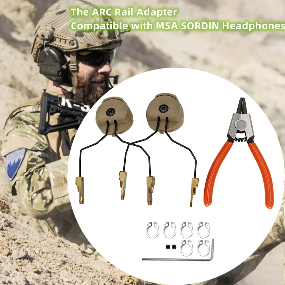 Tactical Headset Helmet ARC OPS-CORE Rail Military Adapter SORDIN Bracket for Tactical MSA SORDIN Shooting Headset Accessories