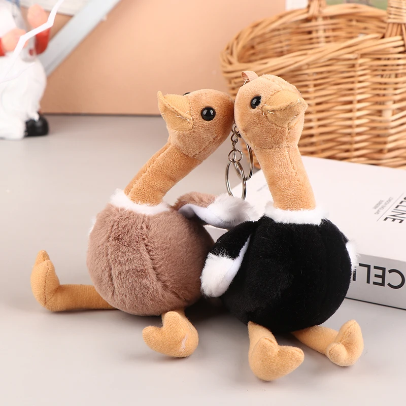 

New Cute Ostrich Plush Toy Cartoon Pendant Soft Stuffed Doll Keychain Backpack Car Bag Key Ring Decor Kid Gift