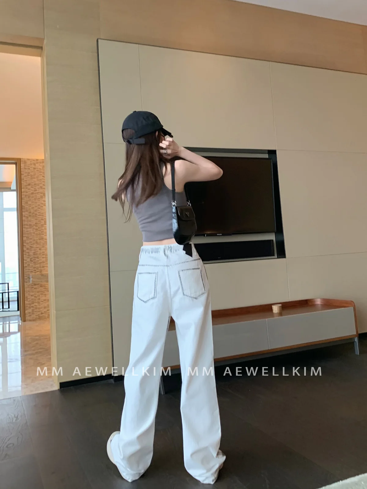 ADER ERROR jeans niche design sense tide brand jeans men and women wide leg pants high waist tie-dye skinny pants tide