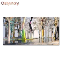 gatyztory 60x75cm painting by numbers colorful tree diy frameless pictures by numbers on canvas wall art for home decor