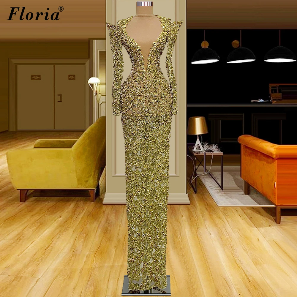

Abendkleider Long Sleeves Mermaid Evening Dresses Special Dubai Evening Gowns Muslim Prom Dresses Evening Wear Photography Gowns
